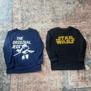 Star Wars Kids Long Sleeve Tees - Navy and Charcoal Size 4T Old Navy Bundle